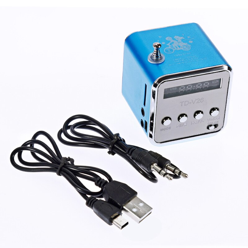 TD-V26 Digital FM Radio Speaker Receiver With LCD Stereo Loudspeaker Support Micro TF Card Mp3 Mini Music Player USB Charging