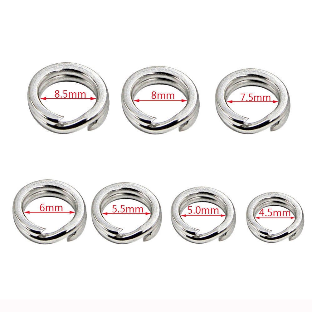 50pcs Spilt Ring Double Loop Stainless Steel Split Rings Heavy Duty Fishing Connector For Artificial Lure Fishing Accessories
