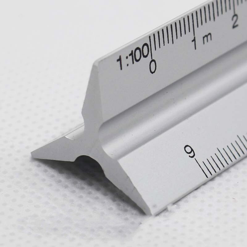 1pc 30cm aluminiums trekant skala metall teknisk arkitekt ingeniør linjal 1:20 -1:150 utkast linjal