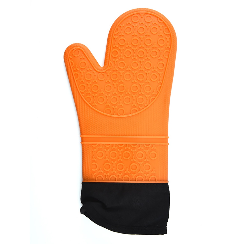 Hittebestendige Siliconen Keuken Oven Mitt Glove Pannenlap Voor Grillen Bbq Siliconen Handschoenen Zwart/Geel/Orange