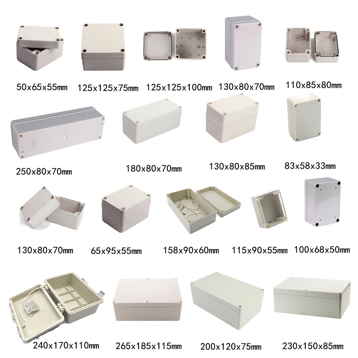 DIY Electronic Box, Plastic Waterproof Junction Box, Electrical Cover, Enclosure Waterproof Junction Case