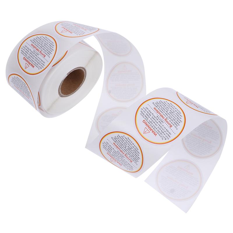 500Pcs Candle Warning Sticker Label Removable Adhesive Removable Safety Candle Jar Warning Decals Stickers Label For Candle Jar