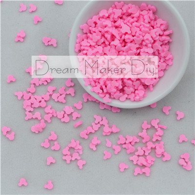 10g/ loten polymeerklei sprinkles mooie muis voor knutselen, diy confetti: Roze