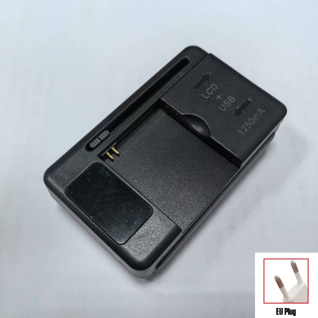 Universele mobiele batterijlader EU US Plug LCD-indicatorscherm USB-poort voor mobiele telefoonopladers Batterij opladen: Army Green