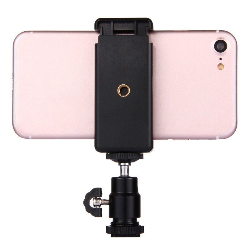 Soporte de teléfono para cámara OOTDTY Clip adaptador de montaje para trípode con cabezal de bola 360 para iPhone Samsung Universal