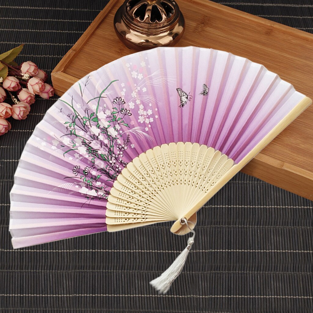 Handheld Fans Folding Fans Bamboo Fans Women's Hollowed Bamboo Hand Holding Summer Held Fan Home Improvement #30: G
