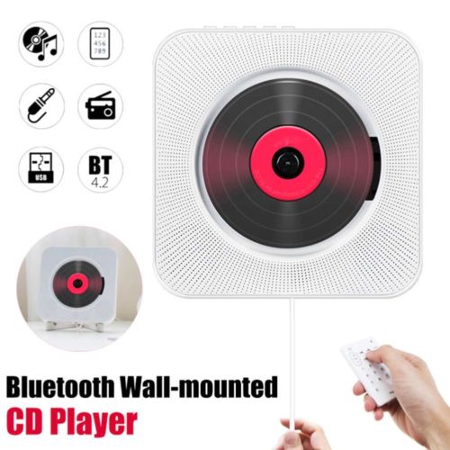 Een aan de muur gemonteerde cd-speler surround sound fm-radio bluetooth usb  mp3 disk draagbare muziekspeler afstandsbediening stereo luidspreker thuis