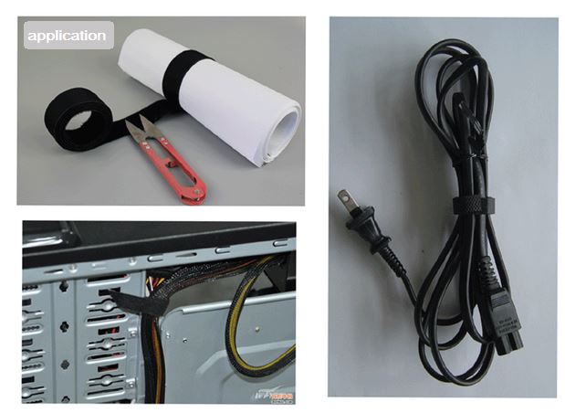 5meters Black thin Hook and Loop fastening tape curtain ties Hook loop straps thin injected hook tape for nylon cable ties