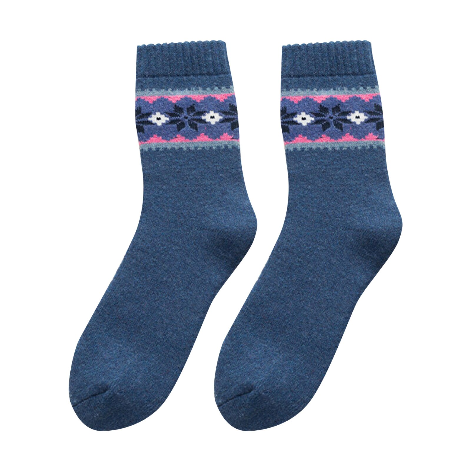 5 Pack frauen Socken Vintage Winter Weiche Atmungsaktive Baumwolle Weibliche Socken Dicker Anti-slip Warme Kalten Stricken Wolle boden Socken