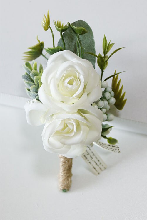Corset de mariage pour hommes, fleur de Rose, bricolage, bouton, broche de demoiselle d'honneur, décoration de fête de mariage: Corsage style 4