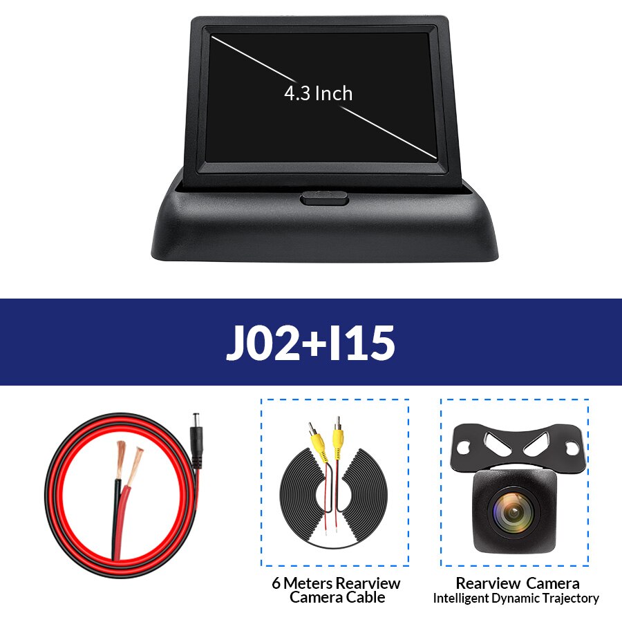 4.3 Inch TFT LCD Car Monitor Foldable Display Reverse Camera Parking System For Car Rearview NTSC PAL: J02-I15