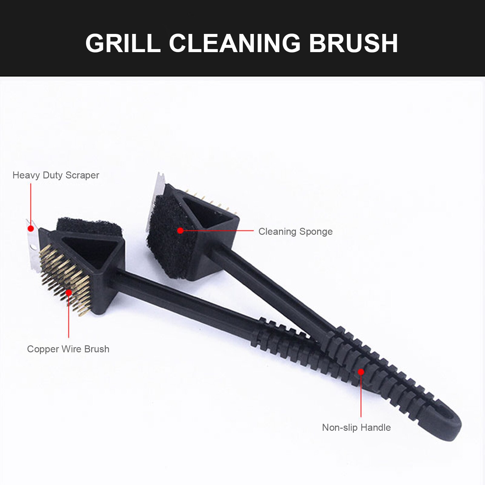 Grill Cleaning Brush Scraper Sponge BBQ Cleaning Brush Barbecue Cleaner for Gas Charcoal Porcelain Grill Tools Kitchen Brush