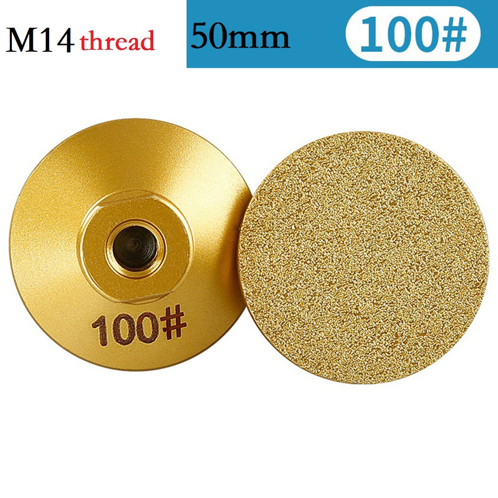 Gelöteter Schleifkopf, Polierscheibe, Schleifscheibe, Betonhärtung, Boden, Metall, 2 Zoll, 50 mm, Carborundum-Schleifen: Orange