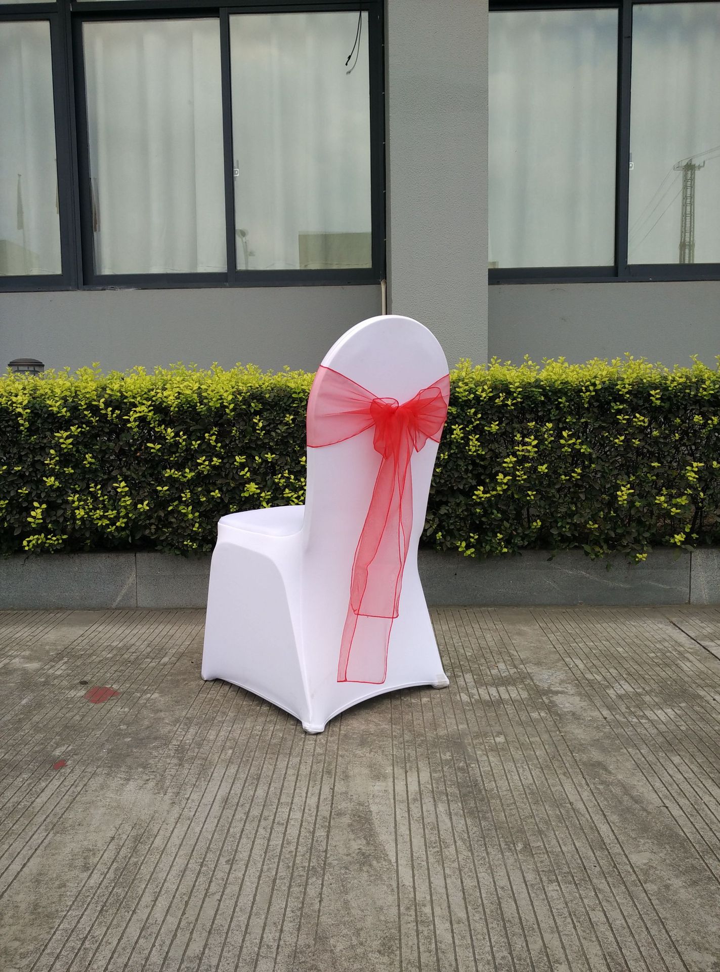 Wedding Decoration Chair Cover Band Ribbons Chair Backs with Bows for Party Hotel Banquets with Tulle Streamers 25PCS/LOT