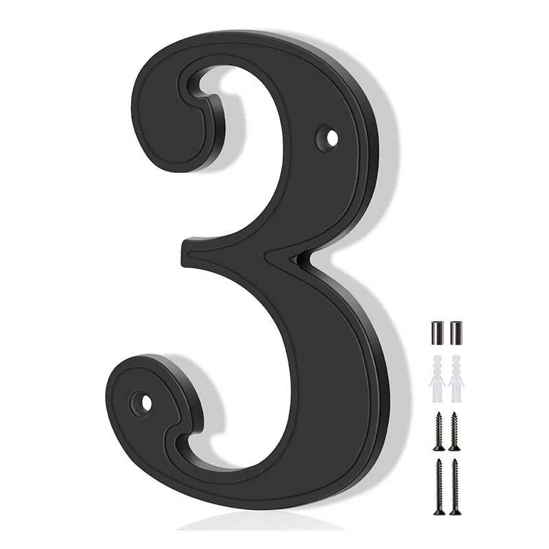 5 Inch Metal House Numbers for Outside, Modern Address Numbers for House, Anti-Rust Door Numbers for Front Door Garden Mailbox: Greyish Brown
