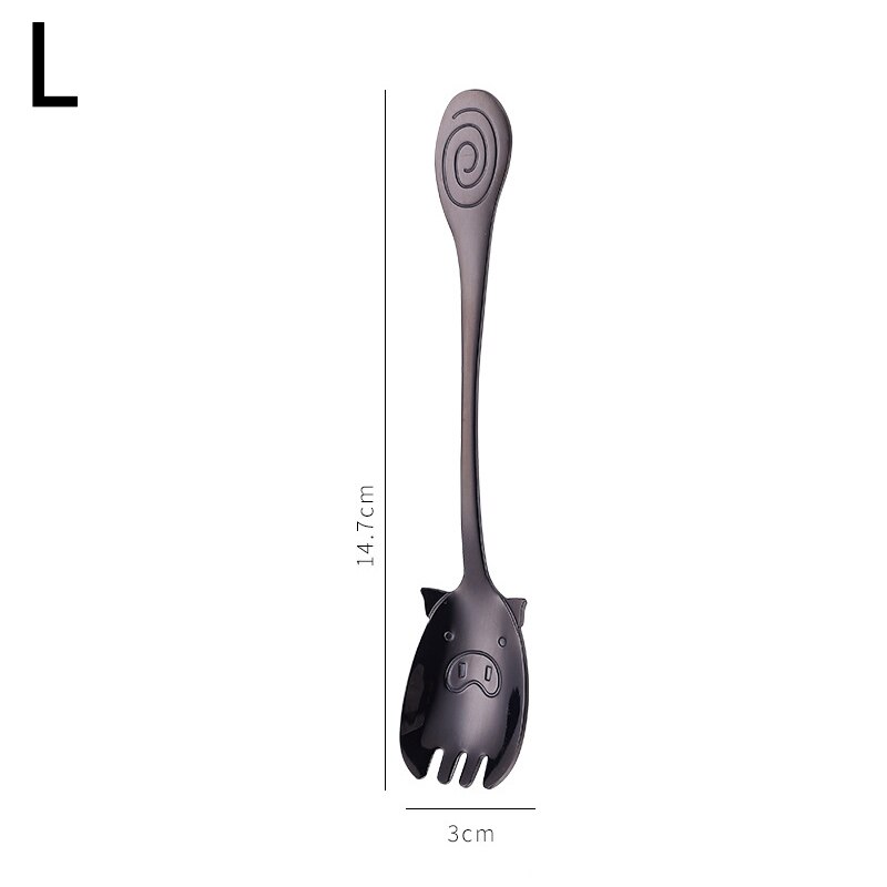 Kreative Nette Schwein Geformt Edelstahl Besteck Küche Geschirr Kaffee Tee Löffel Abendessen Gabel Besteck Tabelle Decor 7 Farben: L