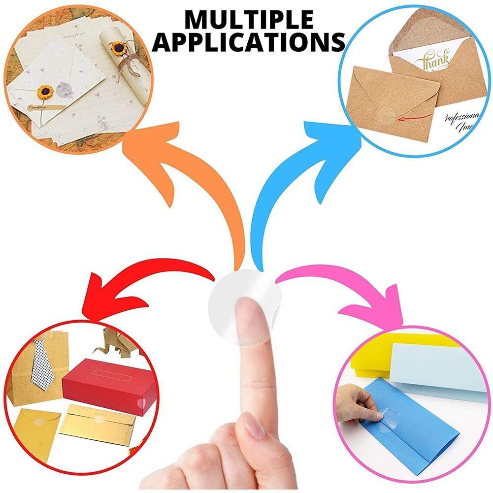 100Pcs White Paper Stickers Round Blank Handmade Sticker Adhesive DIY Labels Package Envelope Sealing Sticker Stationery
