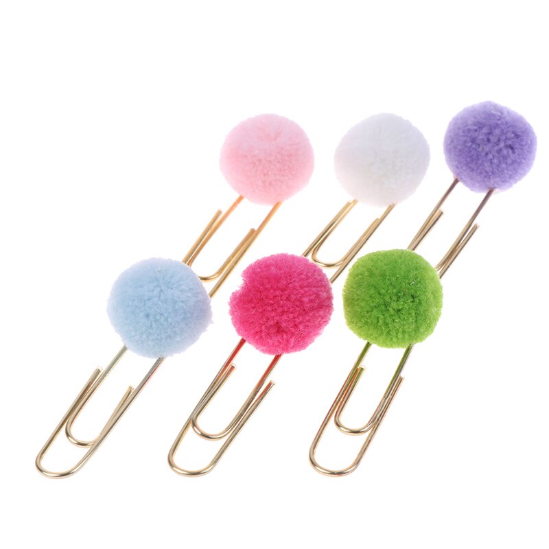Trombone de modélisation en boule de cheveux rose or, 1 pièce, mignon, papeterie de bureau de style business pour femmes