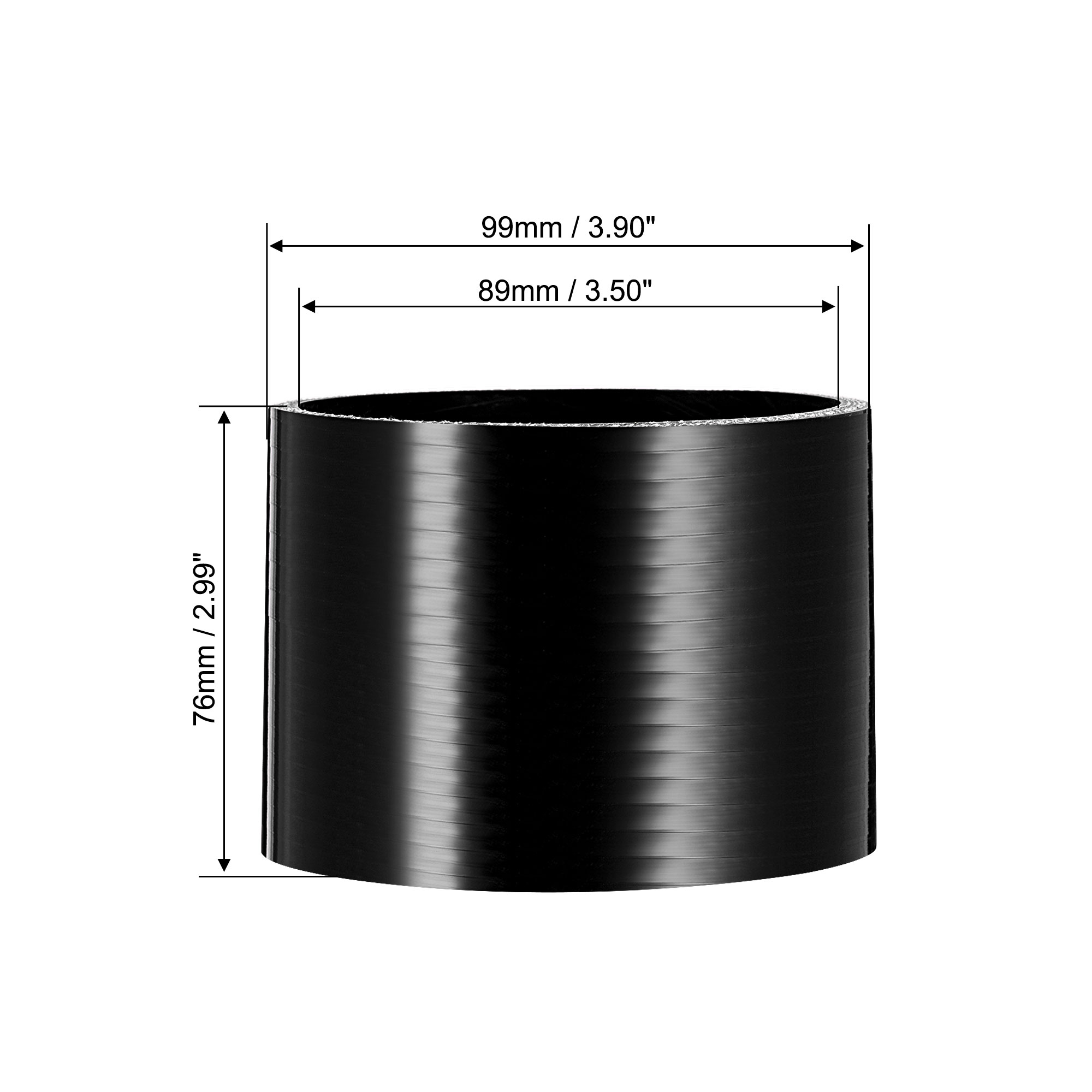 UXCELL 25mm-127mm ID Hoge Prestaties Rechte Siliconen Koppeling Pijp Versterkte Rechte Slang Turbo Inlaattraject Zwart: Beige