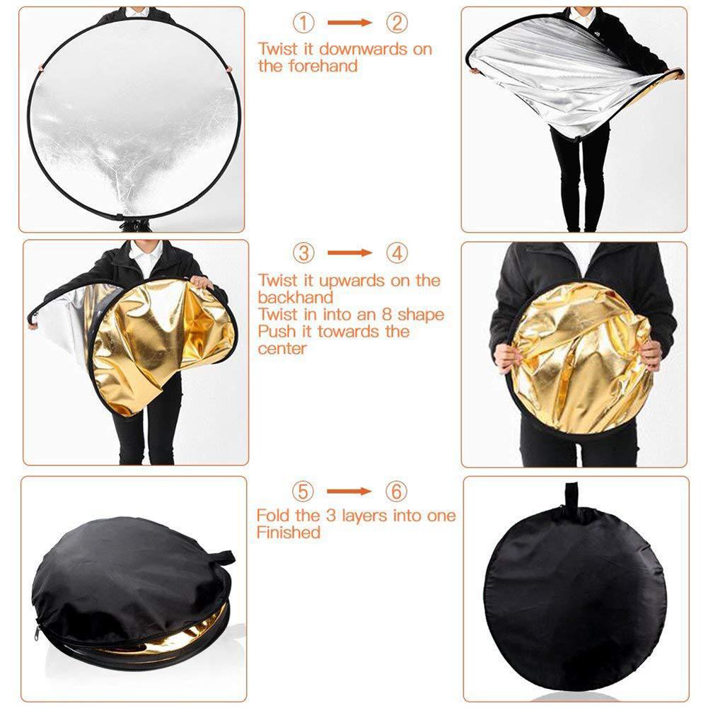 5-In-1 Unieke Licht Reflecterende Ritssluiting Opbergtas Carry Fotografie Photo Inklapbare Disc Fotografie Accessoire