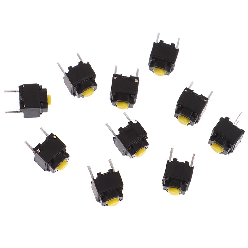 10pcs Mute Button Silent Switch Wireless Mouse Wired Mouse Button Micro Switch Yellow Push Button Switch 6*6*7.3mm