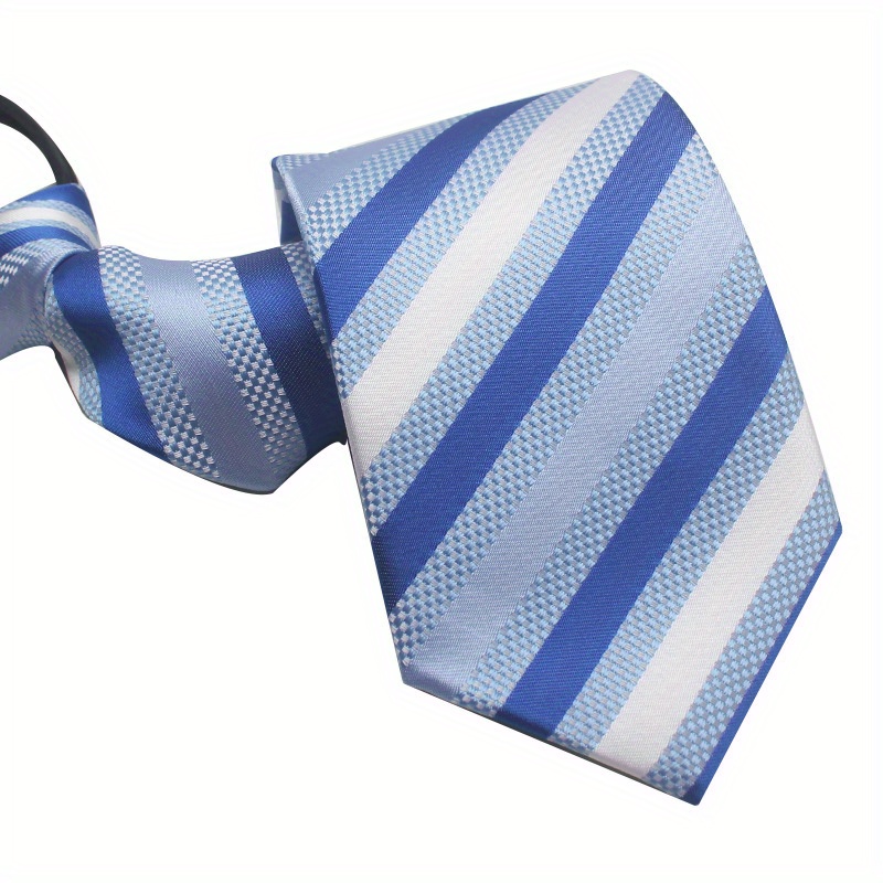 Easy Pull Polyester Lazy Tie1pc 7cm/2.75inch Convenient Tie Business Casual: Silver
