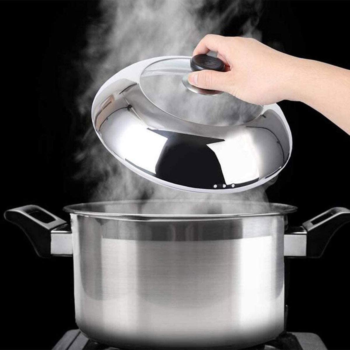 2pcs Lid Knob Handle Universal Replacement Glass Lid Cover Knob Cap Pan Pot Grip Stainless Steel Base Kitchen Cookware Handgrip