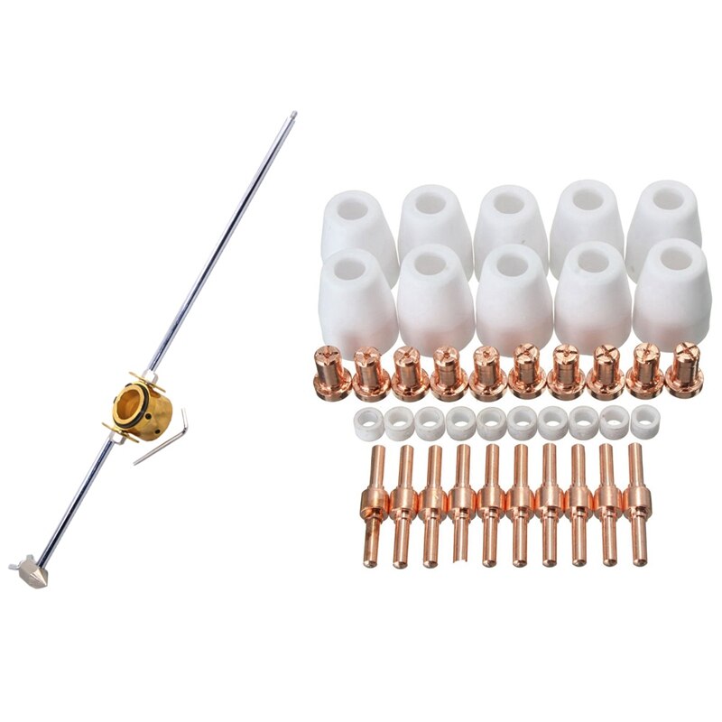 1 Set Inverter Dc Plasma Cutter Torch Roller Guide Wheel Cutting & 1 Set Air Plasma Cutter Consumables Extend