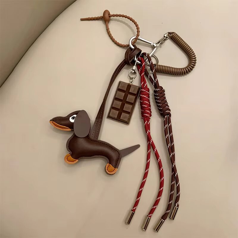 Braided Rope Bag Pendant For Women Bags Nylon Woven High-Grade Keychain Pendant Retro Dachshund Pendant Bag Accessories