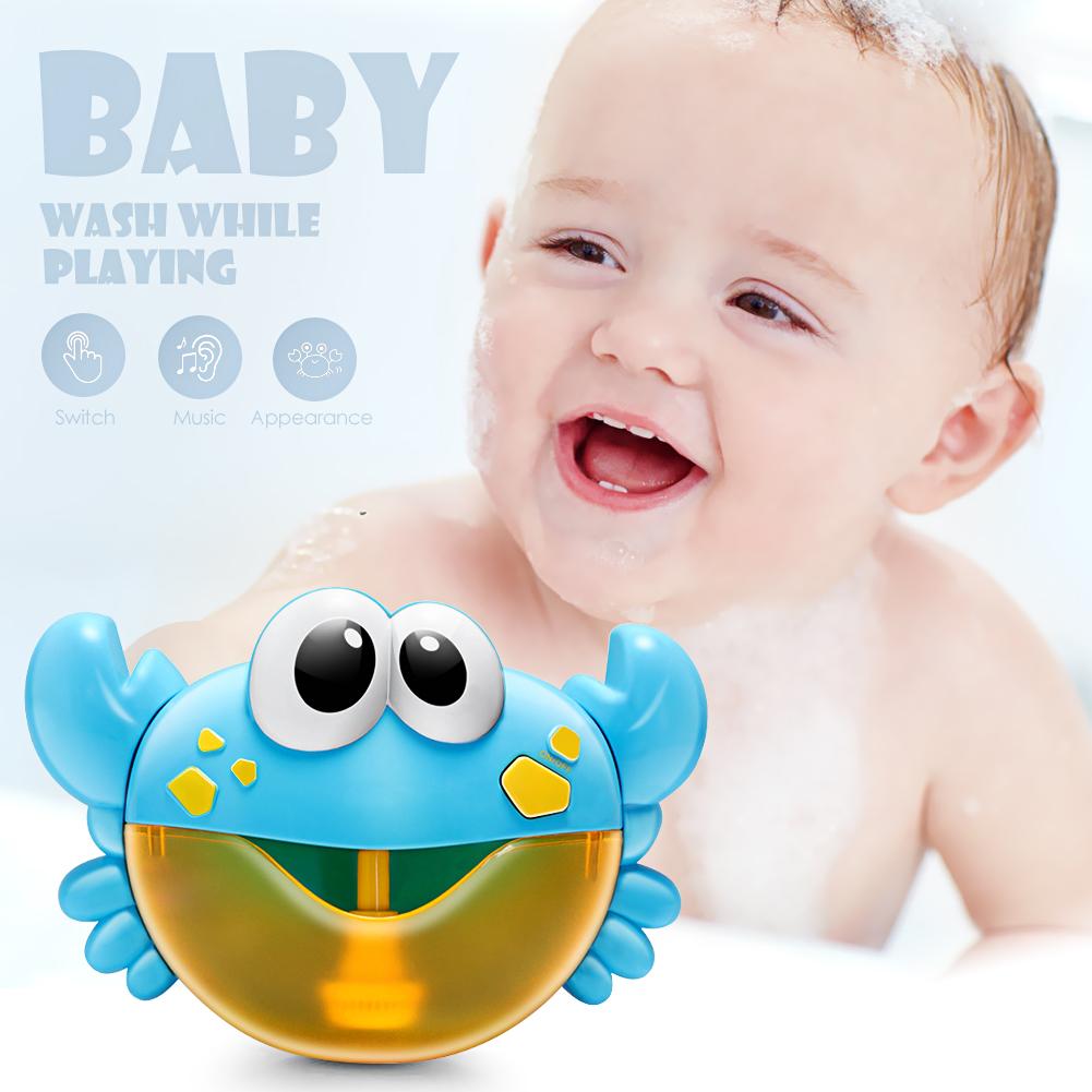 Cartoon Crab Bubble Machine Music Bubble Maker Blower Automatic Baby Bath Shower Toy Bathtub Soap Machine for Children