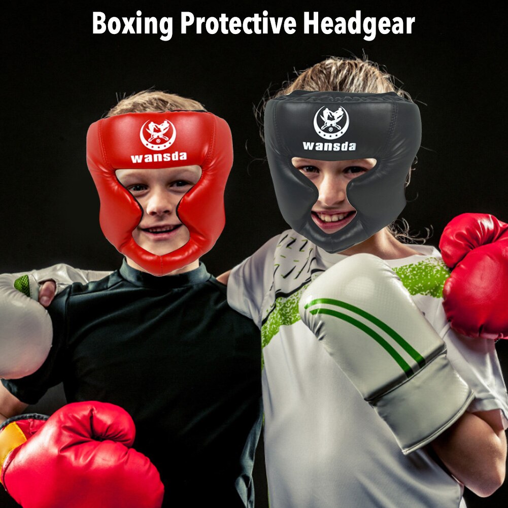 Kick Boxing Helmet for Men Women Children PU Boxing Head Guard Karate Muay Thai Fight MMA Judo Training Adults Kids Equipment