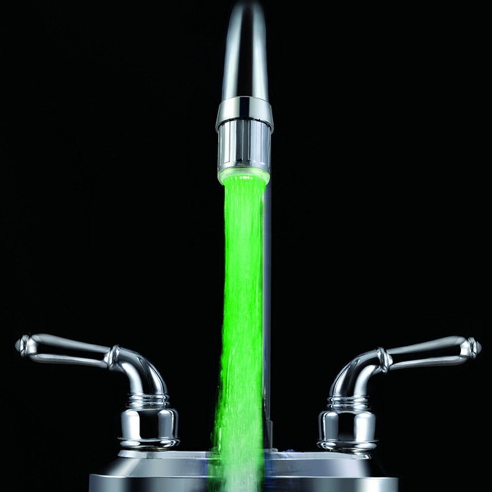 3 farbe 7 Farben Ändern Leuchten Licht-hoch LED Küche Wasserhahn Dusche klopfen Neuheit Leucht Wasserhahn Düse Kopf Licht Schlecht Licht
