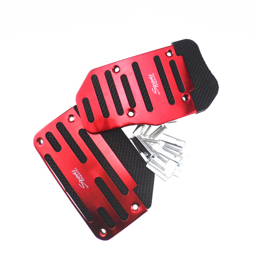 Universal aluminum non-slip car pedal car model for Mitsubishi ASX/Outlander/Lancer Evolution/Pajero/Eclipse/Grandis: red AT