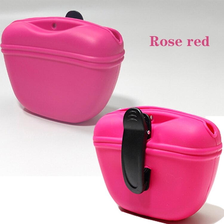 Haustier Tragbare Hund Ausbildung Taille Tasche Behandeln Snack Köder Hunde Gehorsam Beweglichkeit draussen Futtermittel Lager Beutel Lebensmittel Belohnung Taille Taschen: Rose rot