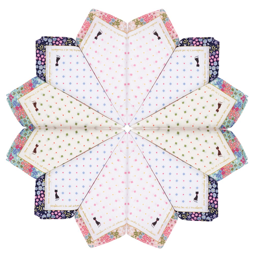 Cotton Handkerchief Flower For Girl Children 1 Set: 12PCs-1