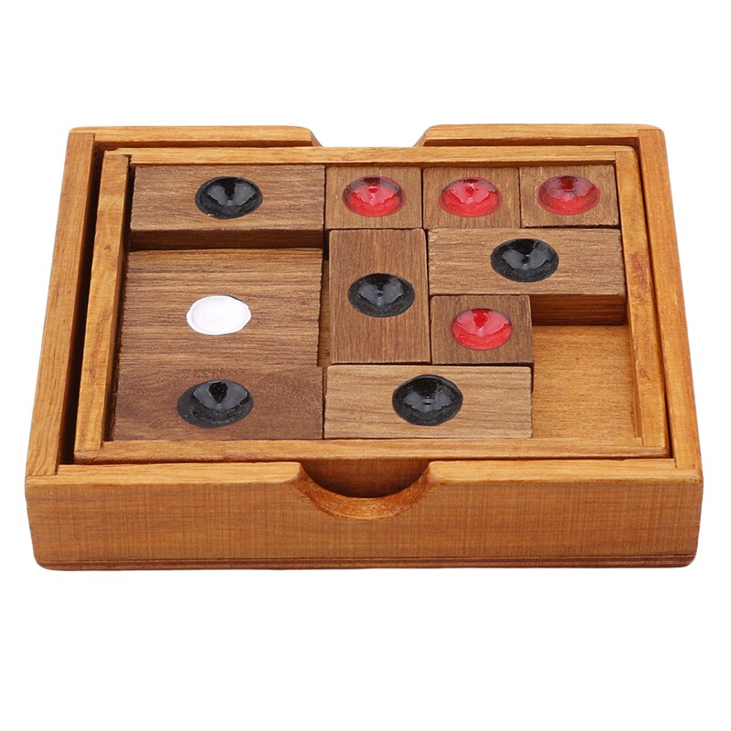 Classical Wooden Slide Escape Puzzle Brain Teaser Chinese Huarong Sliding-Puzzle Kids Intelligence Educational Development Toy