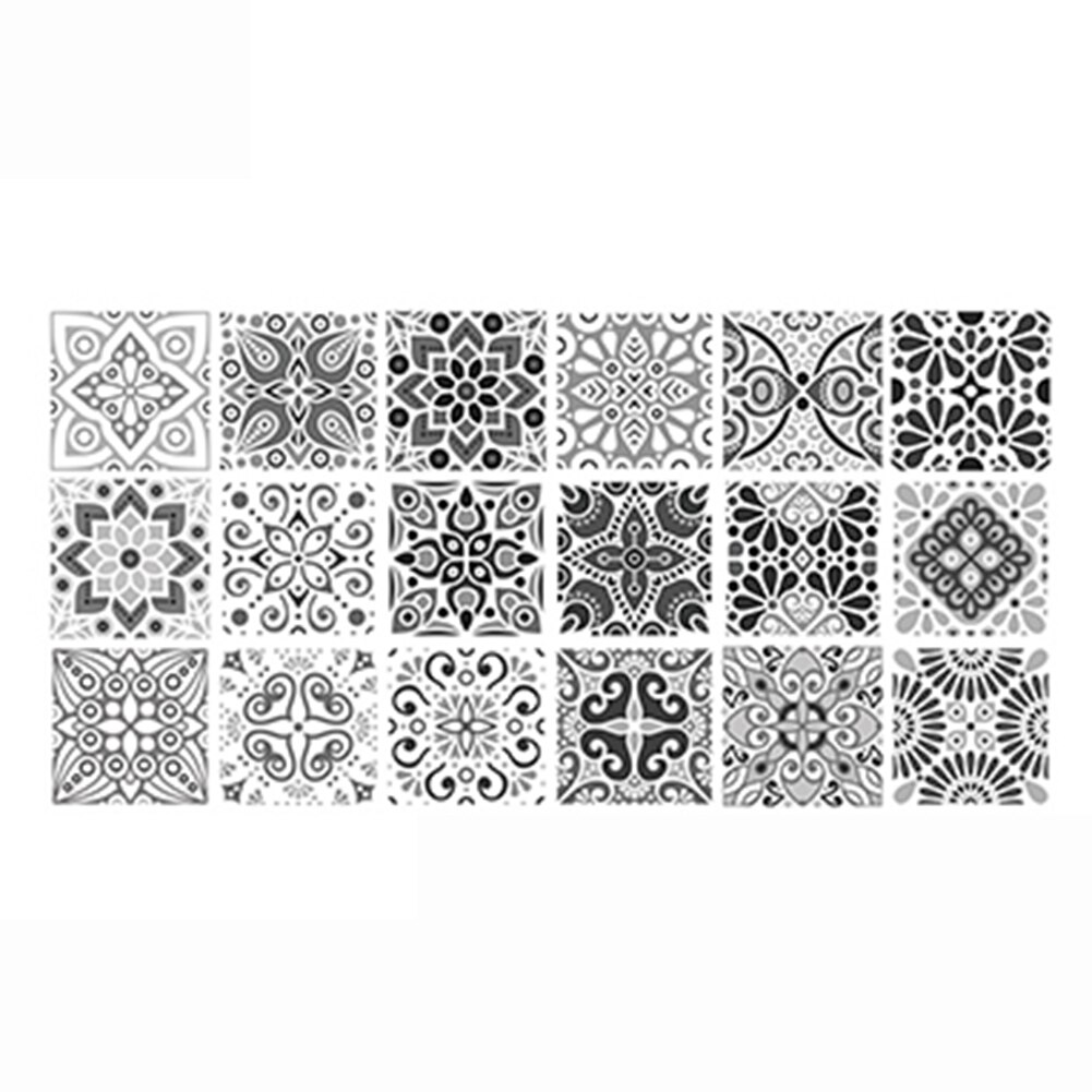 Mosaic Retro Wall Sticker Floor Sticker Wall Decals Waterproof Tile Sticker for Kitchen Bathroom Living Room 100x50cm: HZ002