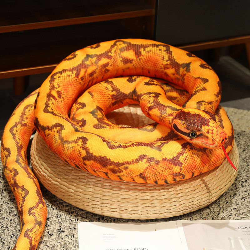 Jouet en peluche Python artificiel, Long serpent, jaune, Orange, vert, décoration de maison, décorations de: Rouge / 51cm-99cm
