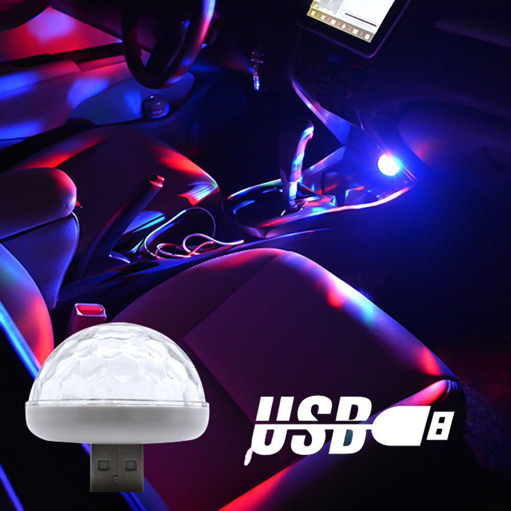 Bil ledet dekorativ lampe usb fargerik atmosfære festlys dj ledet rgb interiørlampe klubb diskotek magi scene effekt lys