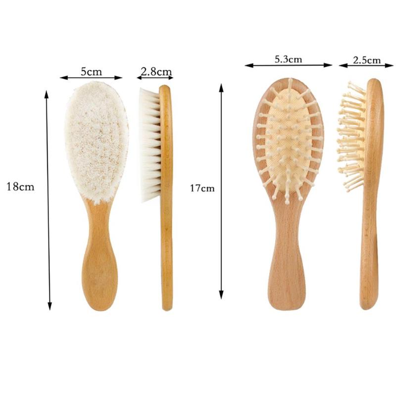 2 uds. Cepillo de baño de madera para el cuidado del bebé peine suave masaje de cabeza para niños y niñas