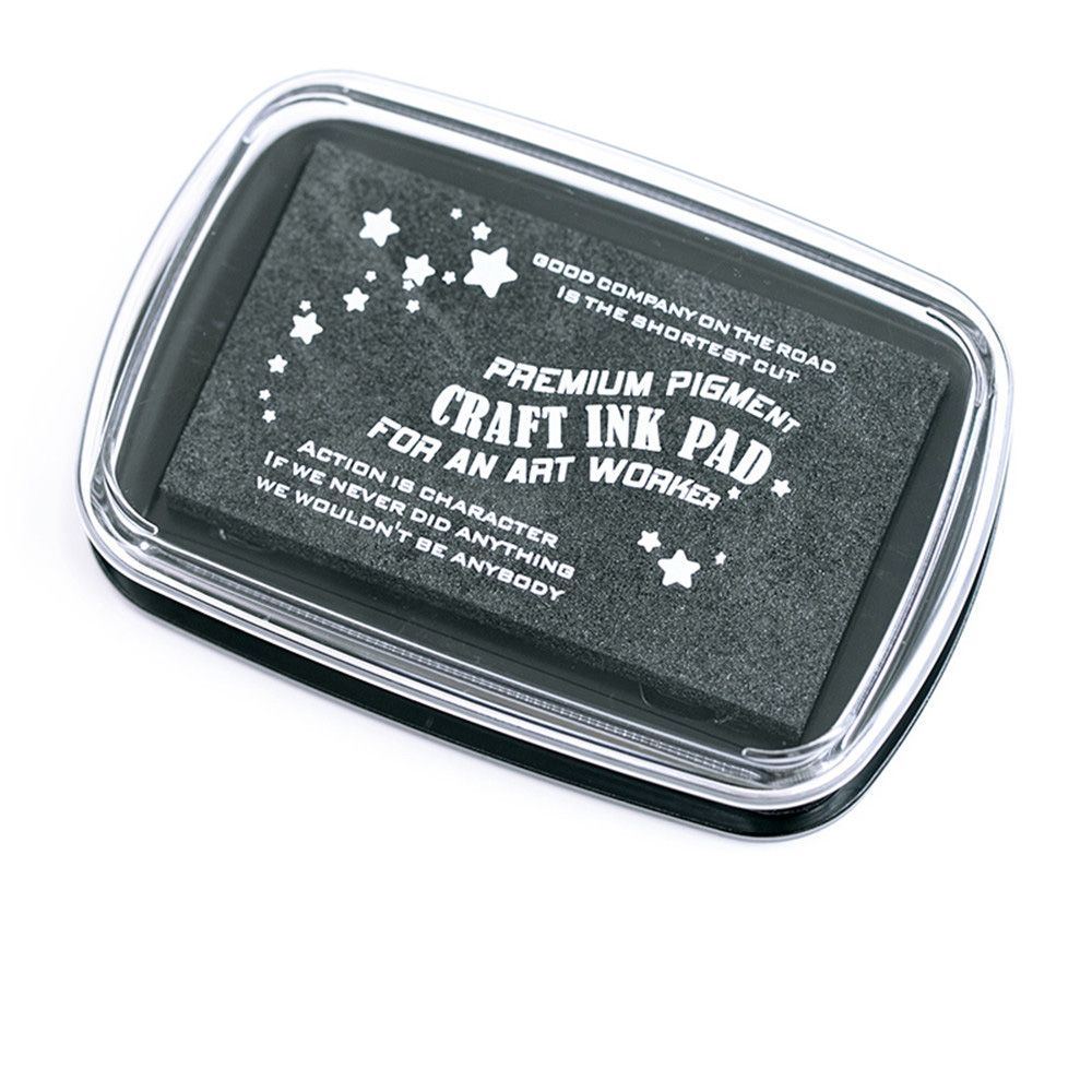 1 unidad de almohadilla de tinta dorada de Color puro rectangular Vintage, almohadilla de tinta de sello DIY de tamaño grande, almohadilla de tinta de 67*100mm, Papelería, Material Escolar, suministros de oficina: black