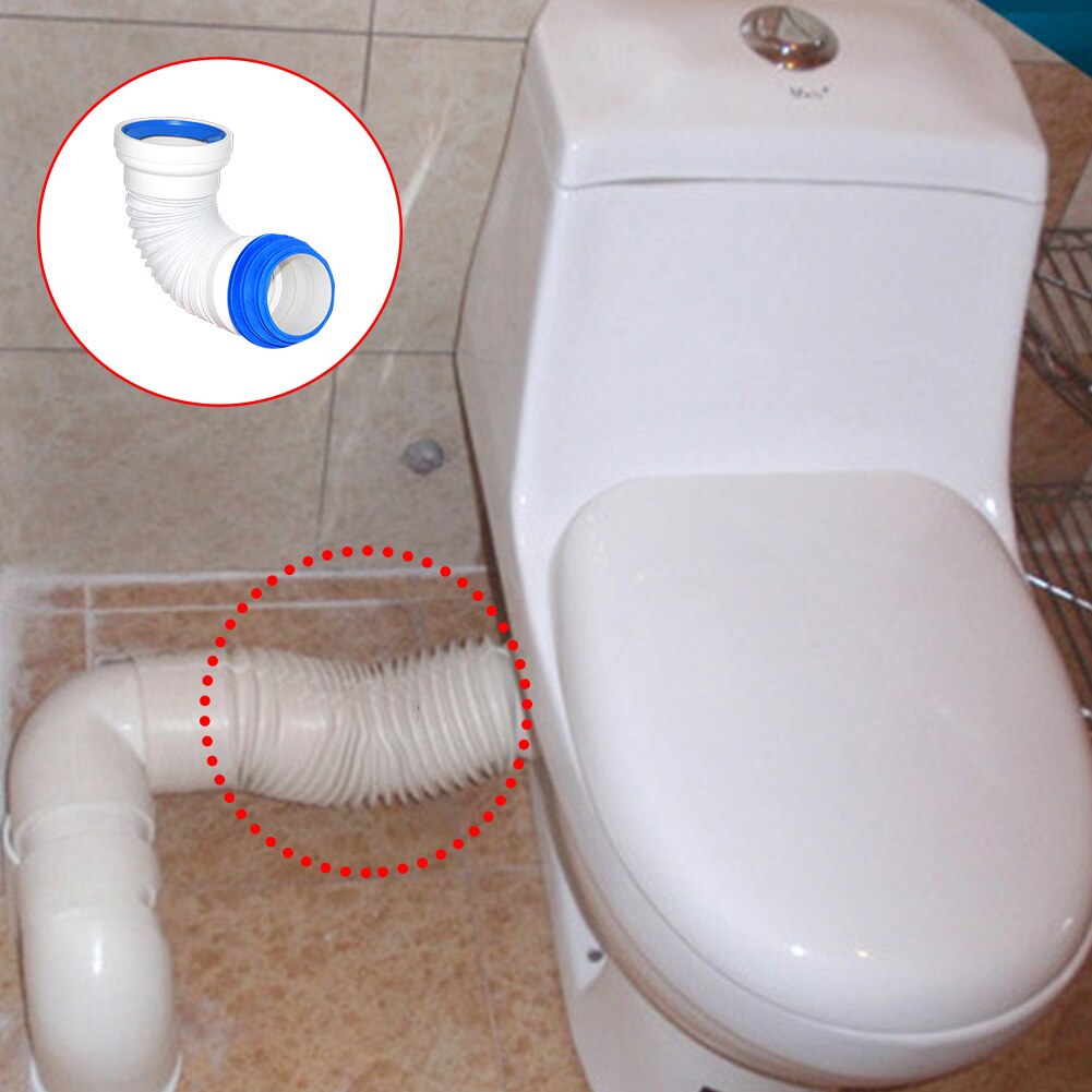 Household Flexible WC Waste Hose Drain Pan Connector Repair Tool Plumbing Universal For Toilet Adapter ABS Leakproof