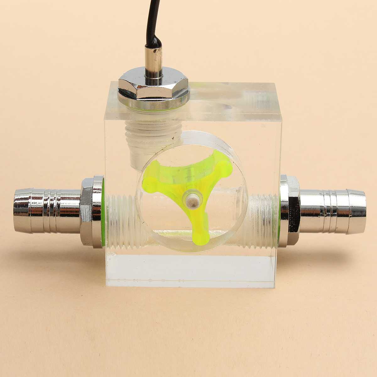 Water Liquid Cooling 3 Way Flow Meter LED Light Thermometer G1/4 Threaded Connector For Water Liquid Cooler System CPU