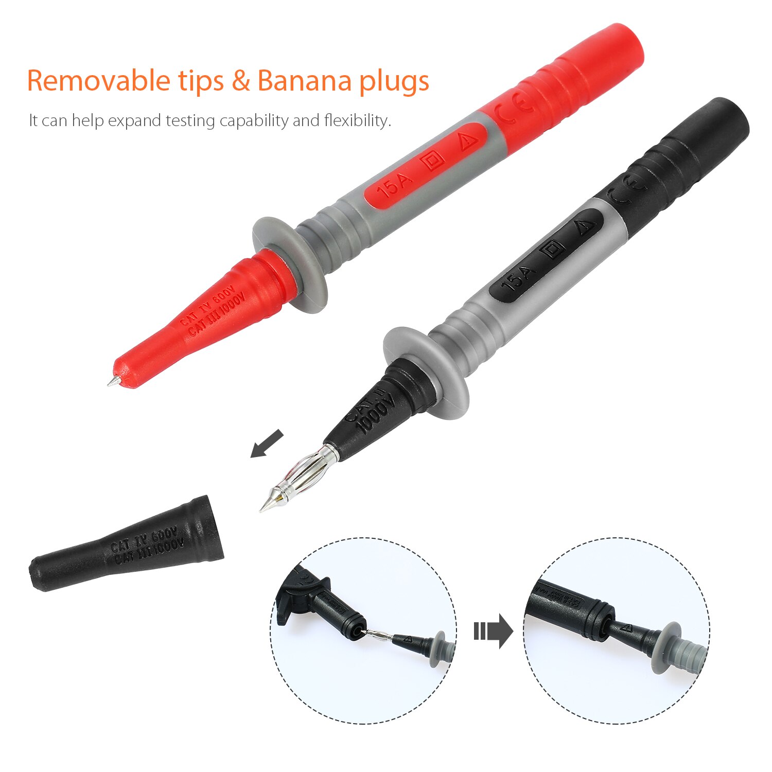 Meterk MK29 Electronic Test Lead Kits For Digital Multimeter tester with Alligator Clips Replaceable Probes Tips Accessories Kit