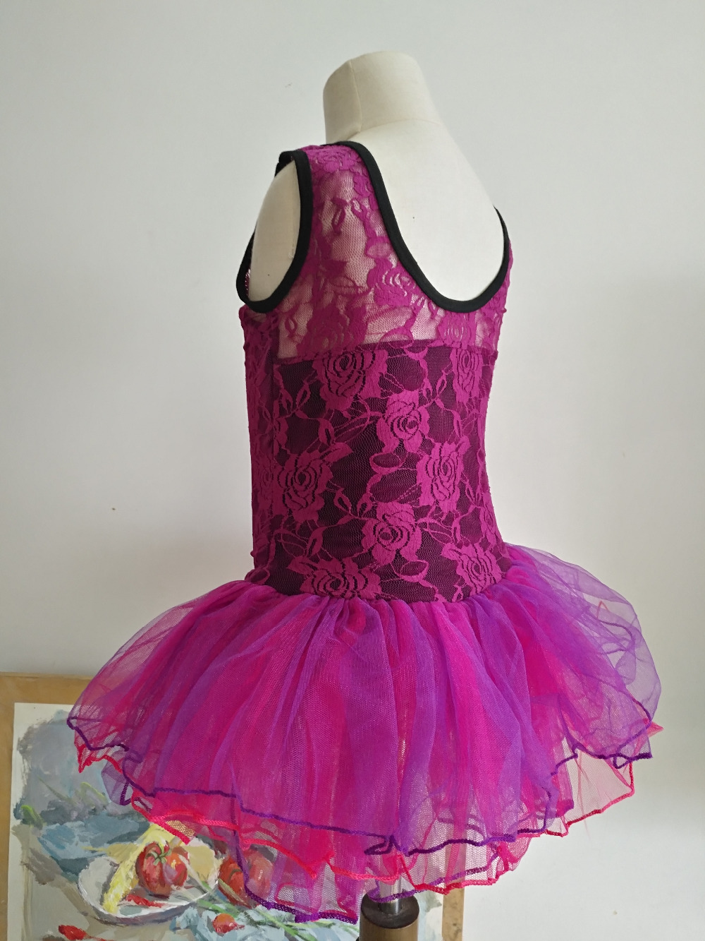 Purple Lace Ballet Clothes Children Sleeveless Ballet Dance Costume Kids Discount Ballet Dancewear Sweet Ballet Dress For Girls