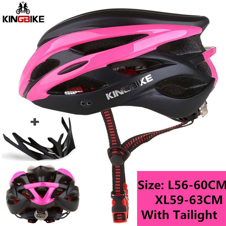 KINGBIKE Cycling MTB Road Helmet Bicycle Women Men Integrally-molded Ultralight Helmet Cycling Helmet Light pc capacete ciclismo: J-872-rose pink / L