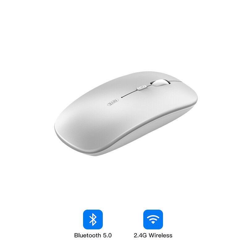 Wireless 2.4Ghz Mouse Computer Bluetooth Mouse Silent Mause Optical Ergonomic Mouse USB Rechargeable Mice For Macbook Laptop PC: Bluetooth  sliver