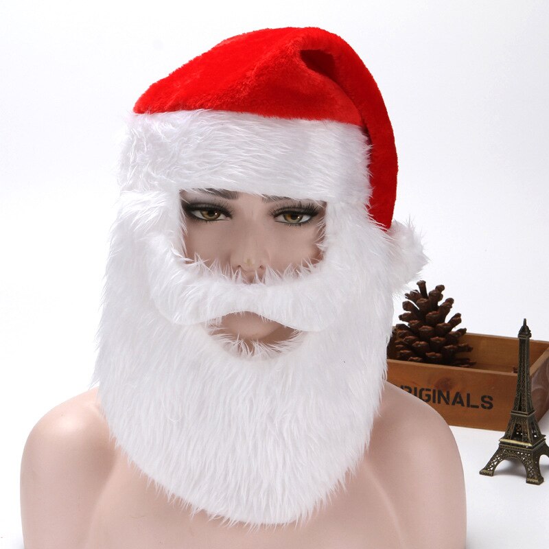 Père noël chapeau barbe joyeux noël décorations pour la maison bonne année déguisement fête ornements