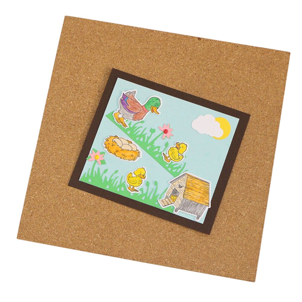 2 Pcs Cork Board Office Square Self Adhesive Home Multifunction Easy Install Photo Wall DIY Background Removable Decoration