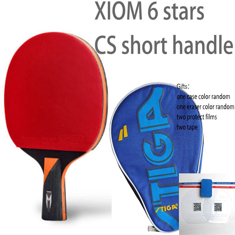 XIOM table tennis racket finished racket carbon racket blade with pimples in rubber player ping pong game: 6stars CS